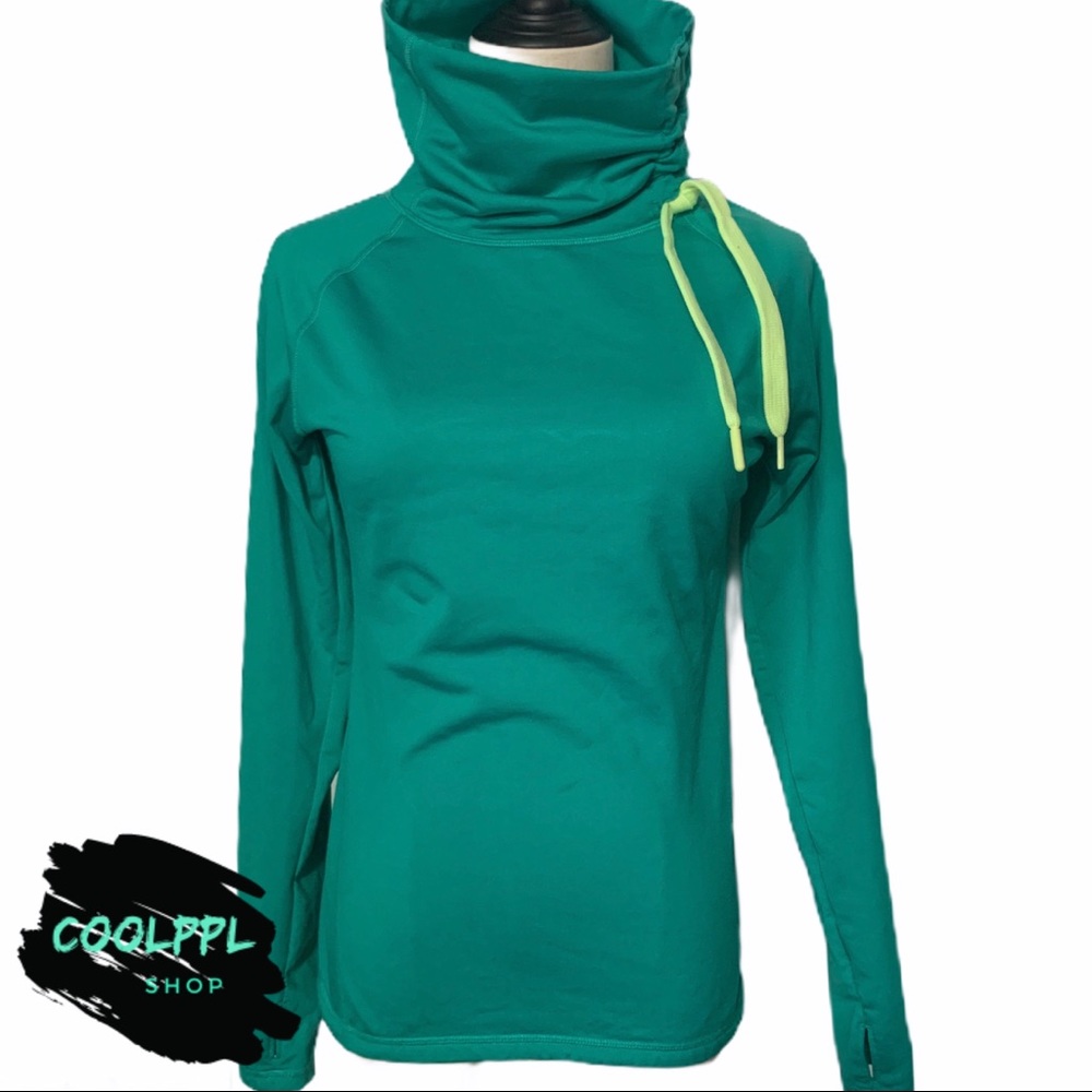 Women's Teal Sweatshirt with Lime Accents